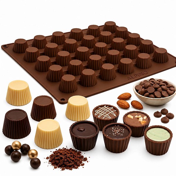 Forma de Silicone Antiaderente - 30 Cavidades Mini Alpino