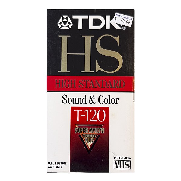 Fita Video Casete VHS - Virgem TDK HS T-120