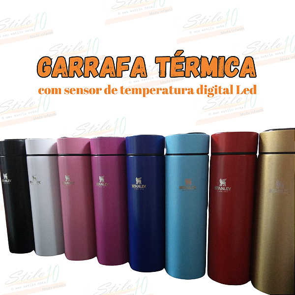 Garrafa Térmica com Sensor de Temperatura  Digital Led