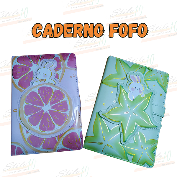 Caderno Fofo com fecho magnético