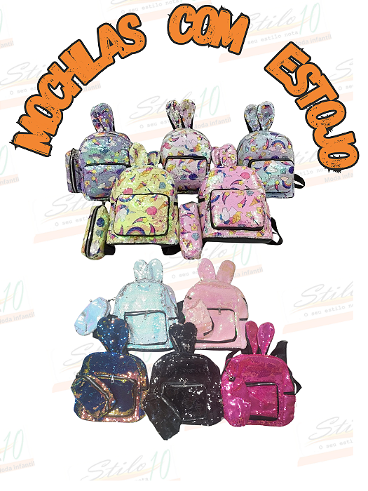 Mochila infantil de lantejoula