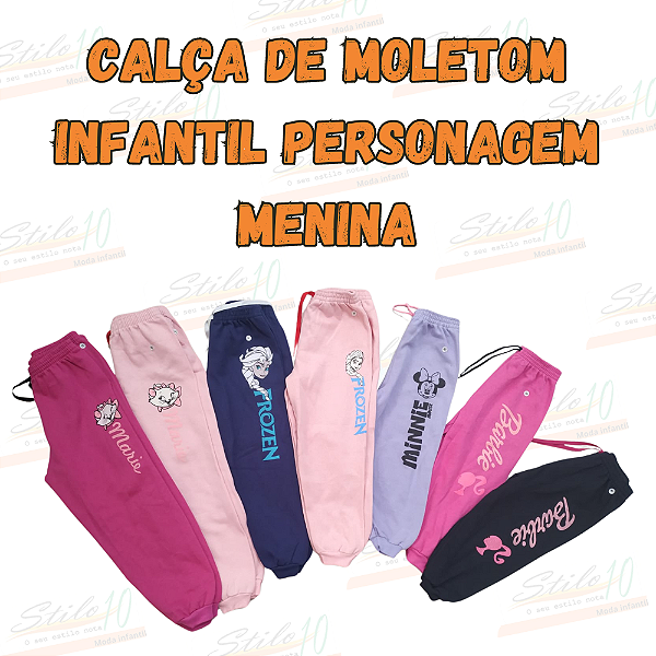 Calça de Moletom Infantil Personagens (Menina)