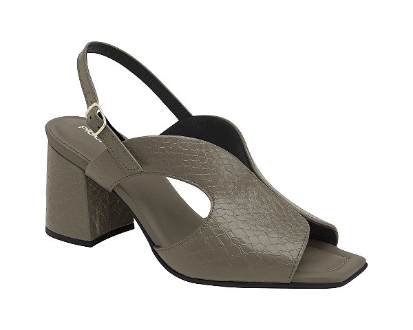 Sandália Piccadilly Flávia Salto Alto Taupe 626038
