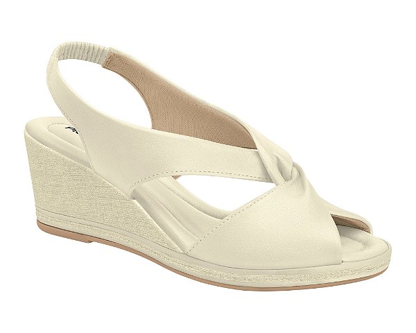 Sandália Piccadilly Sling Back Alice Anabela Off White 408221