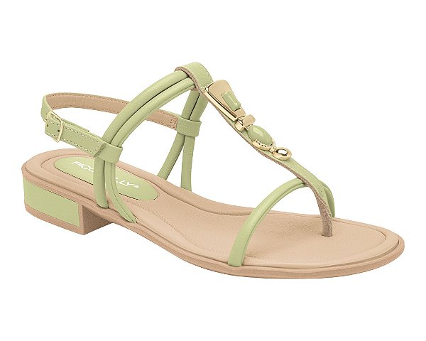 Sandália Piccadilly Taila Salto Baixo Erva Doce 590055