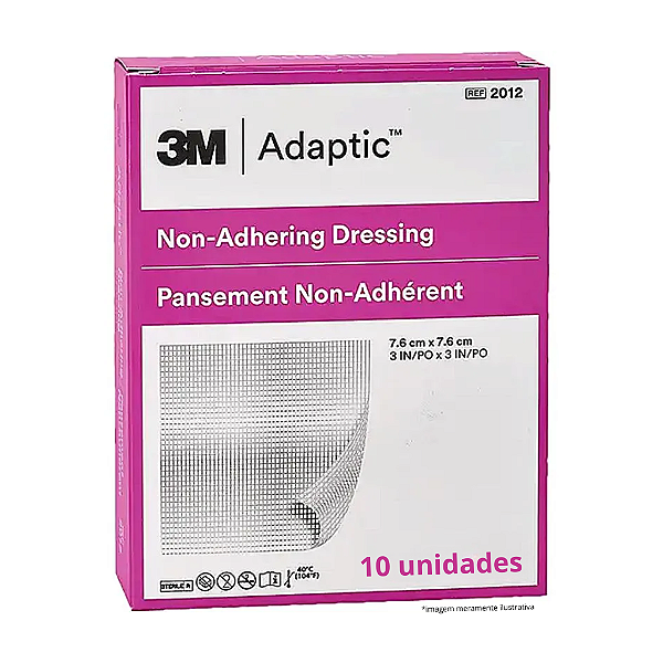 Curativo Adaptic 7,6cm X 7,6cm -- Kit 10 Unidades Ref 2012
