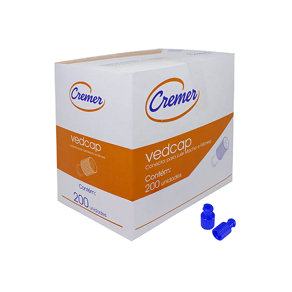 Conector Luer Estéril Macho e Fêmea Ved Cap- Cx 200Un.