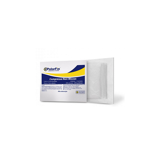 Compressa cirúrgica NON WOVEN 7,5CM X 7,5CM S/RX- kit 100uni