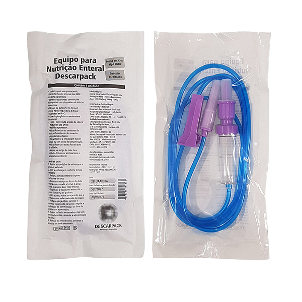 Equipo Nutrição Enteral Escalonado Ponta em Cruz DESCARPACK-Kit 15UNI.
