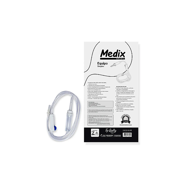 EQUIPO INFUSÃO INTRAVENOSA LUER SLIP - Medix- Kit 50Uni.