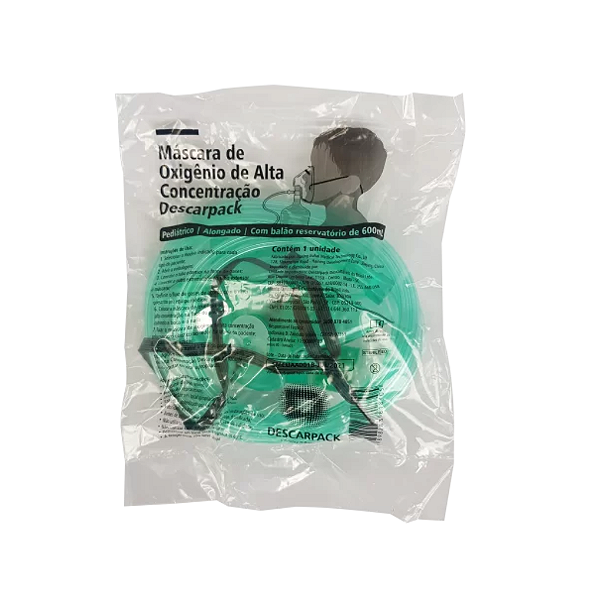 Máscara De Oxigênio Alta Concentração Pediátrica- Descarpack
