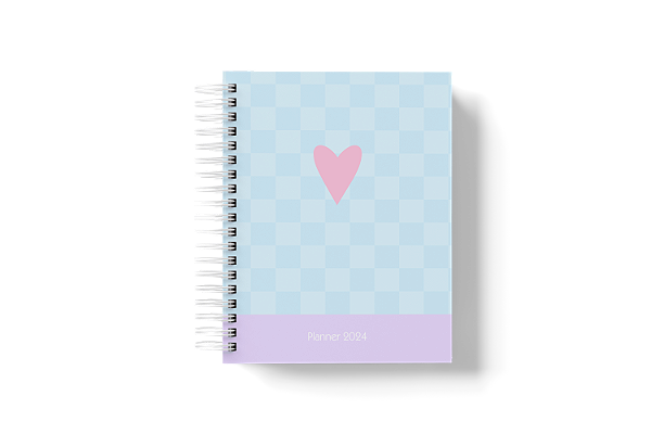 Planner Financeiro: Capa xadrez azul