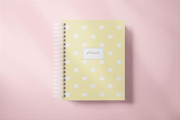 Planner Permanente: Amarelo com corações