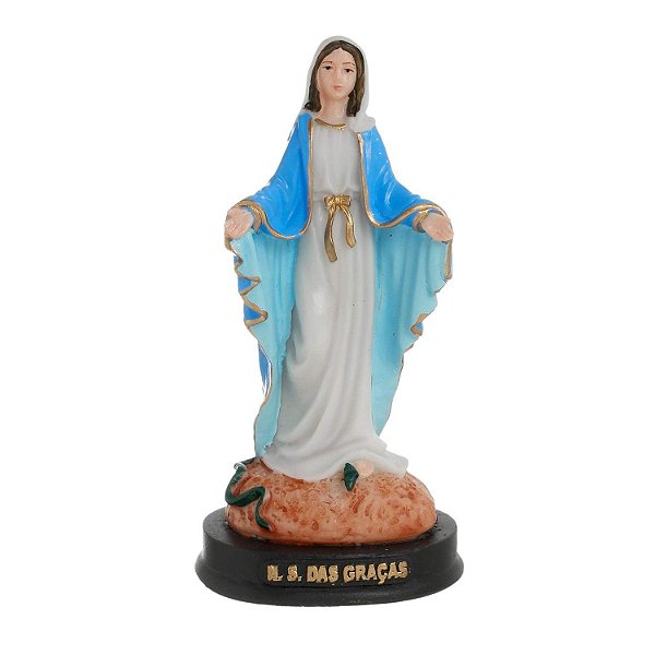 Imagem de Nossa Senhora Das Graças Resina 13,5cm artesanal