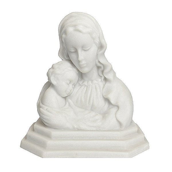 Imagem de Madona Busto de Mármore Natural 17 cm branco