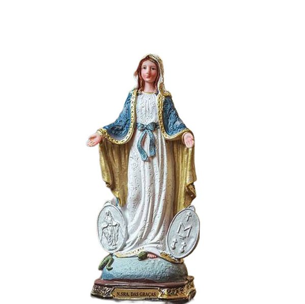 Imagem Nossa Senhora das Graças Medalha Milagrosa Resina 20