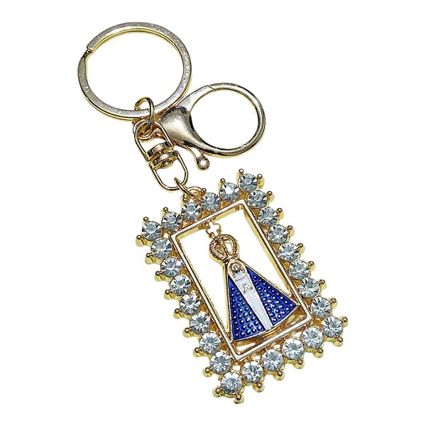 CHAVEIRO LUXO RELIGIOSO DOURADO NOSSA SENHORA APARECIDA