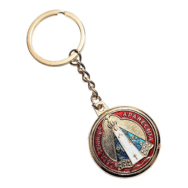 CHAVEIRO luxo DOURADO NOSSA SENHORA APARECIDA Frente Verso