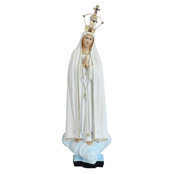 Imagem Nossa Senhora de Fátima Resina Nacional Coroa 29 cm