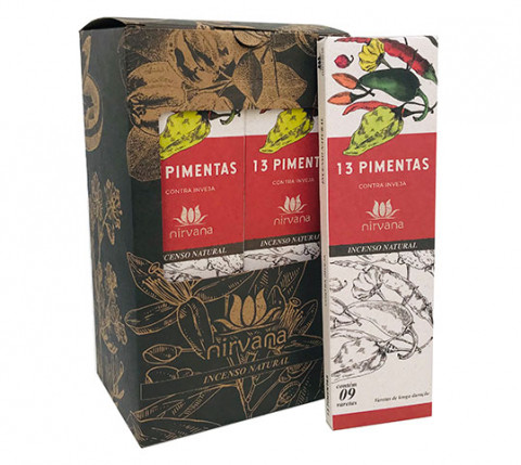 INCENSO NIRVANA NATURAL 13 PIMENTAS ORIGINAL mau olhado