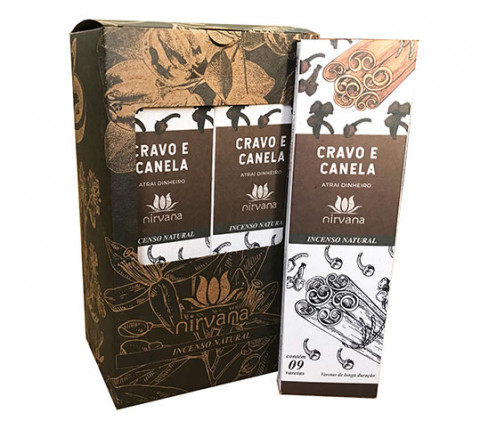 INCENSO NIRVANA NATURAL CRAVO E CANELA ORIGINAL prosperidade