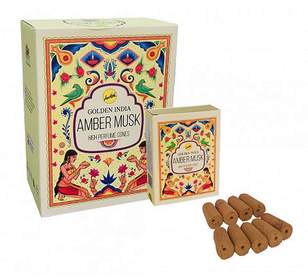 INCENSO INDIANO AMBar MUSK 10 CONE CASCATA atração original