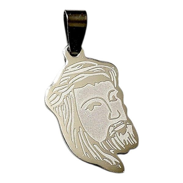PINGENTE aço inox PRATEADO ROSTO DE JESUS religioso santo