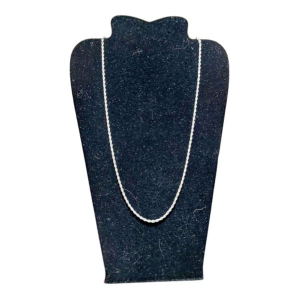 COLAR CORRENTE CORDÃO BAIANO AÇO INOX PRATEADA BAIANA 70 CM