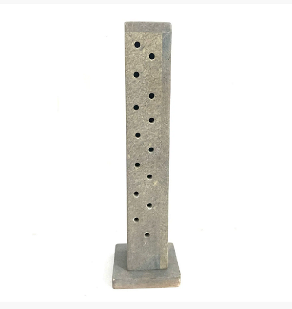 Incensário castiçal de Pedra Sabão Torre 29x8 cm vareta