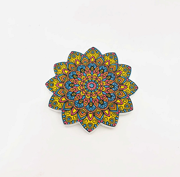 Incensário Resina Mandala Flor de Lótus círculo sagrado 6 cm