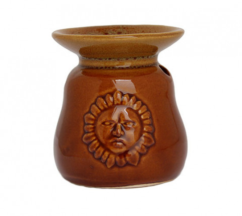 AROMATIZADOR RECHO cerâmica MARROM SOL 8CM VELA AROMATERAPIA