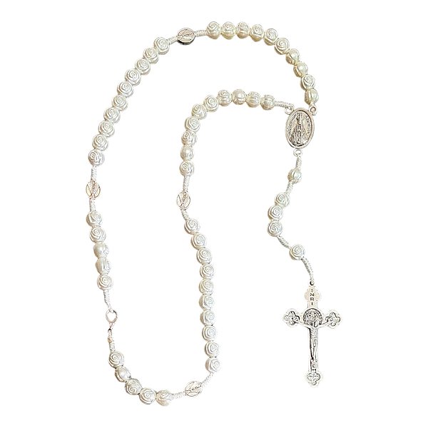 Terço Pescoço PÉROLA Nossa Senhora Aparecida conta FLORZINHA