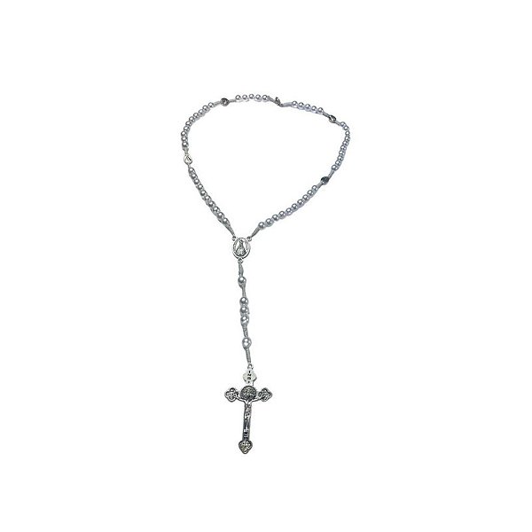 TERÇO Pescoço NOSSA SENHORA APARECIDA CONTAS PÉROLA 8MM