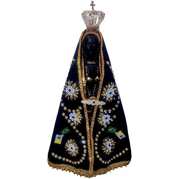 Imagem nossa senhora aparecida completa 30 cm manto coroa