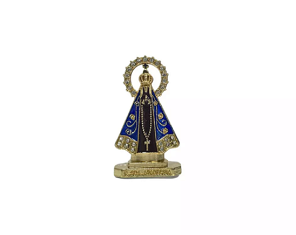 Enfeite Painel Nossa Senhora Aparecida Dourado marrom 5 cm
