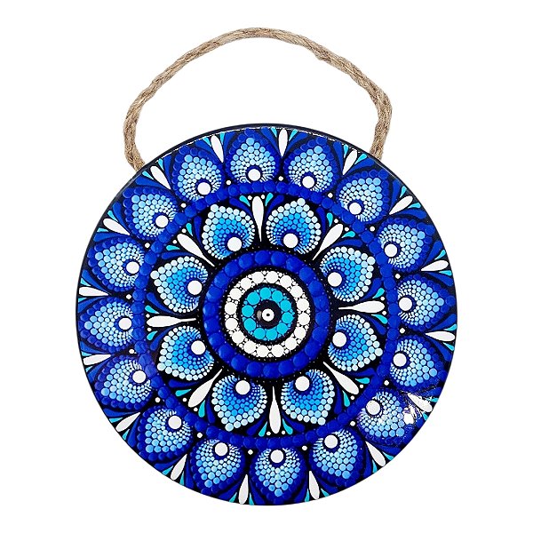 Quadro MANDALA Enfeite de Parede Porcelana Olho Grego SORTE
