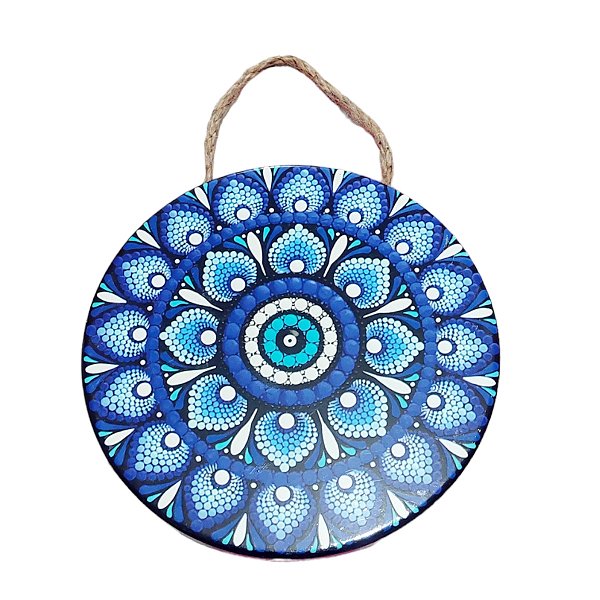 Quadro MANDALA Enfeite de Parede Porcelana Olho Grego SORTE