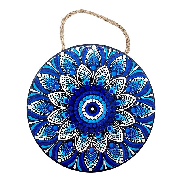 Quadro MANDALA Enfeite Parede Porcelana Olho GREGO PROTEÇÃO