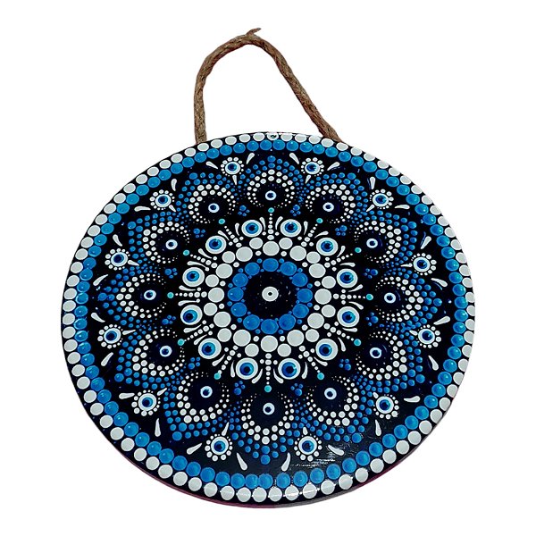 Quadro MANDALA Enfeite Parede Porcelana Olho GREGO PROTEÇÃO