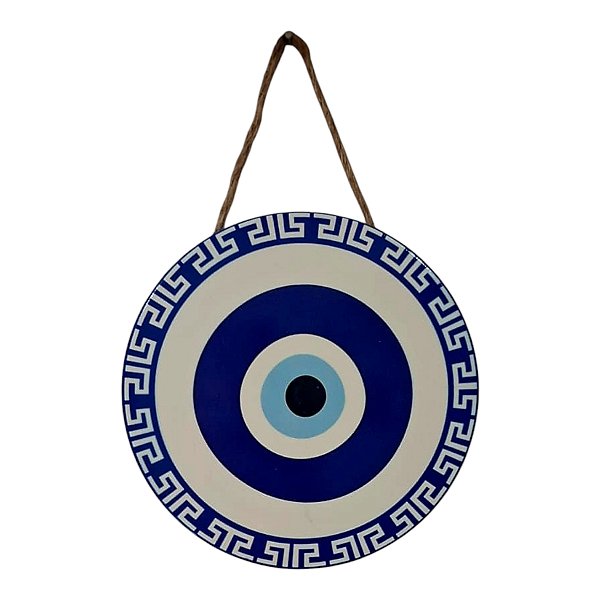 Quadro MANDALA Enfeite de Parede Porcelana Olho Grego AZUL