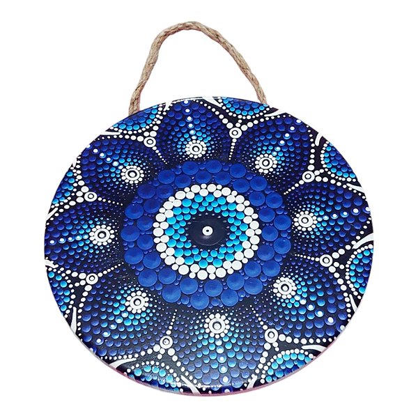 Quadro MANDALA Enfeite Parede Porcelana Olho Grego DECORAÇÃO