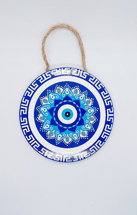 Quadro MANDALA Enfeite de Parede Porcelana Olho Grego CORDA