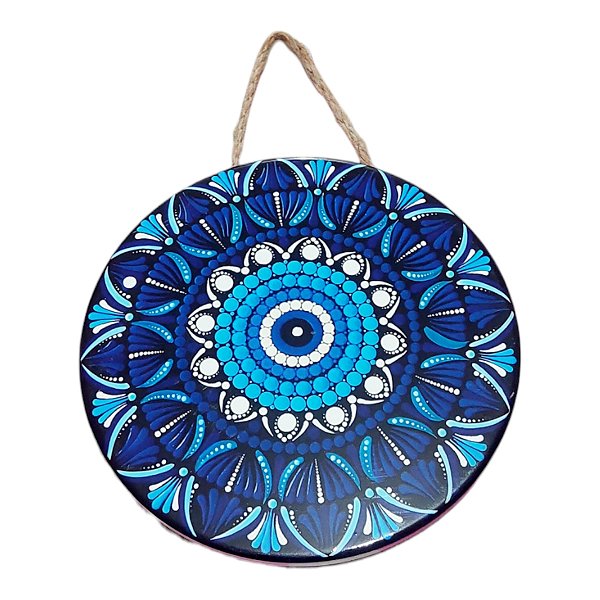 Quadro MANDALA Enfeite Parede Porcelana Olho Grego Talismã