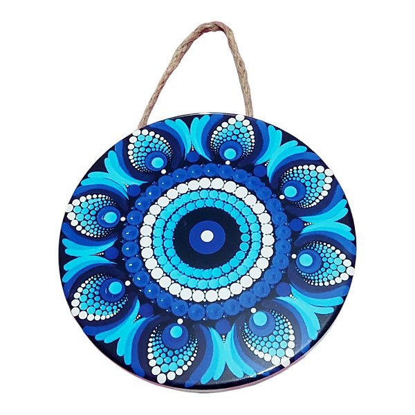 Quadro MANDALA Enfeite de Parede Porcelana Olho Grego