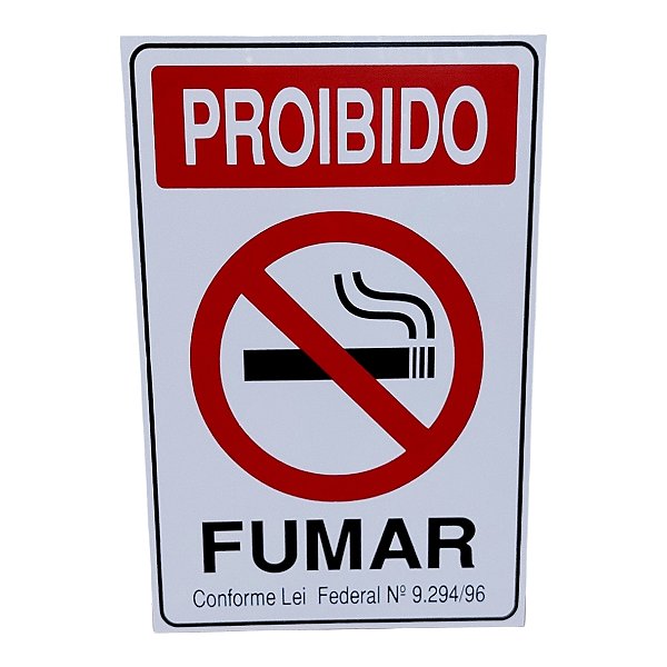 Placa DE Sinalização PROIBIDO FUMAR 20 X 30 CM