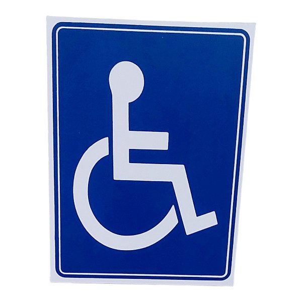 Placa de Sinalização CADEIRANTE 15x20 cm AZUL DEFICIENTE