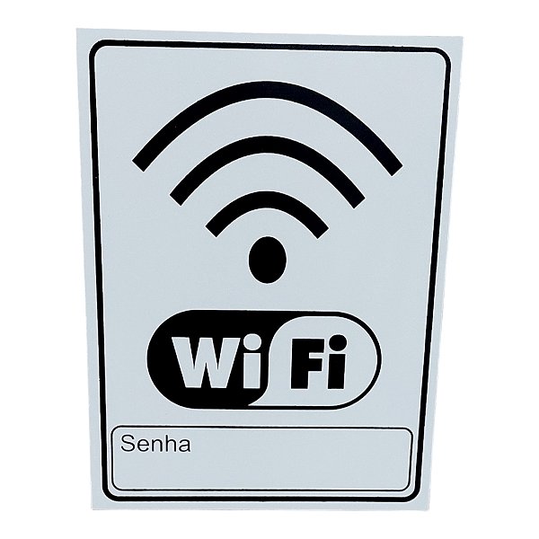 Placa de Sinalização WI FI 15x20 cm SENHA BRANCO