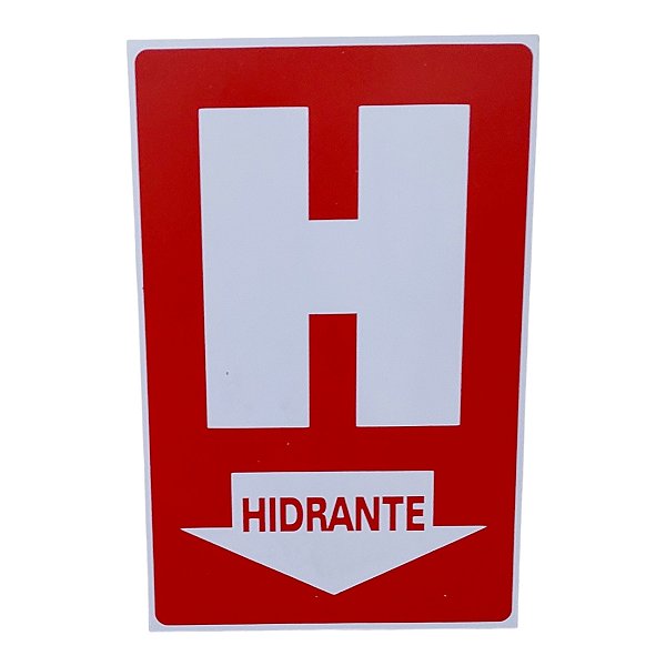 Placa DE Sinalização HIDRANTE 20 X 30 CM VERMELHA VERTICAL