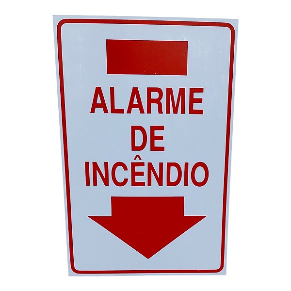 Placa DE Sinalização ALARME DE INCENDIO 20 X 30 CM VERTICAL
