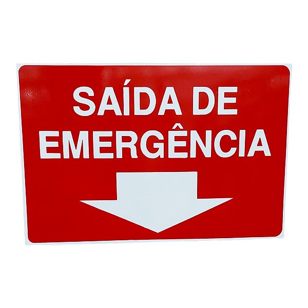 Placa DE Sinalização SAIDA DE EMERGENCIA 20X30 CM HORIZONTAL